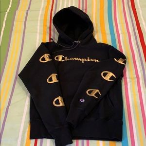 Champion Men’s Black And Gold Hoodie (Small)